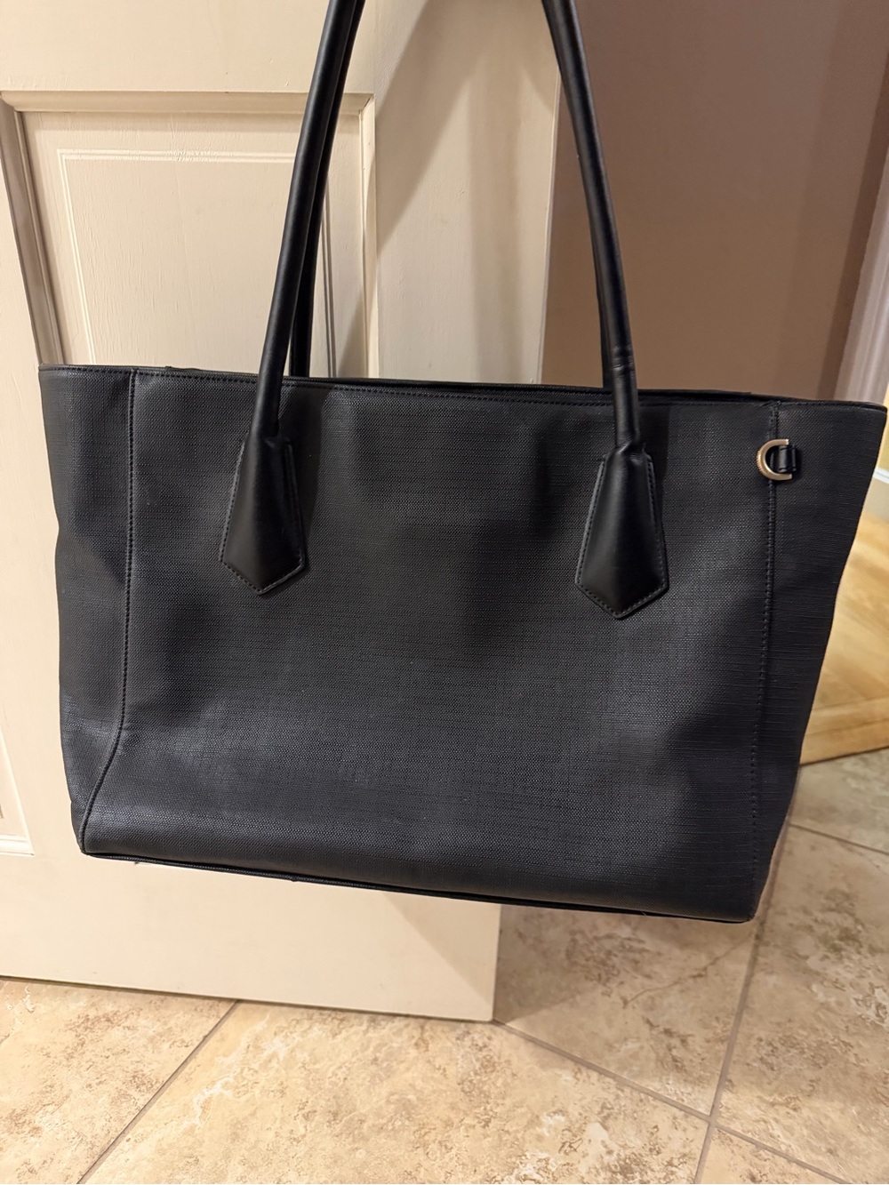 Dagne Dover Black Tote with Gold Accent